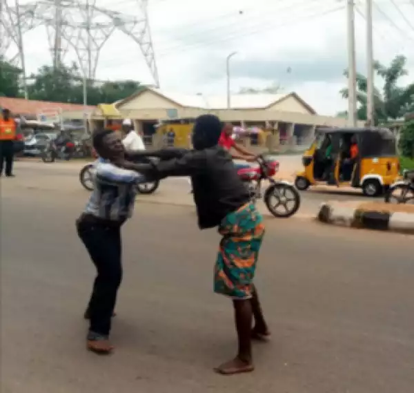 Pastor Gets The Beating Of His Life After He Forcefully Tried To Deliver A Mad Man In Kogi (Photos)